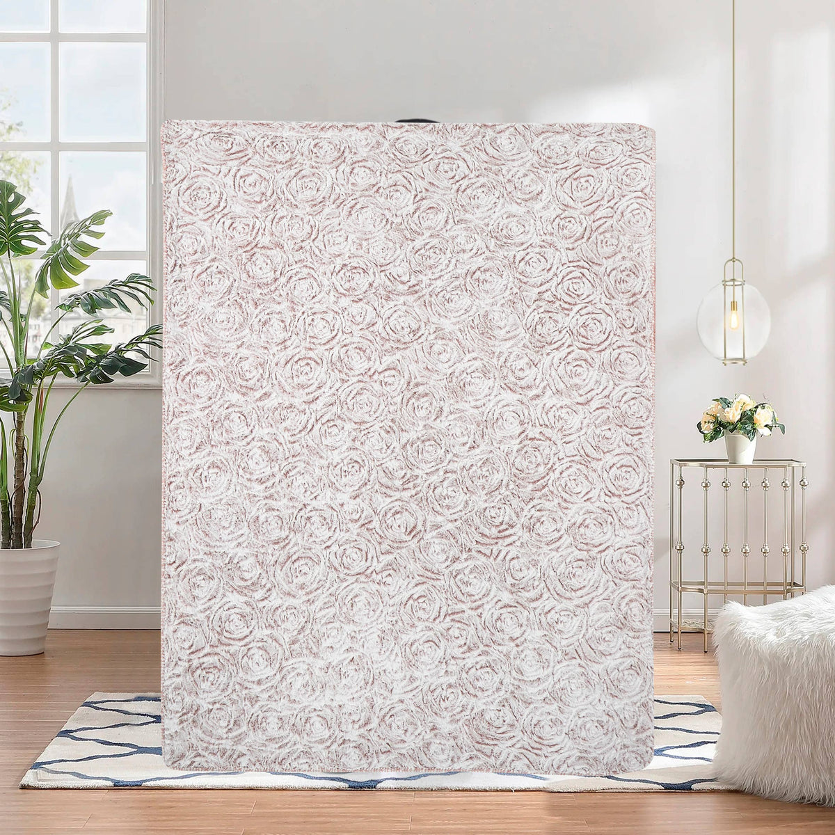 Dusty Rose Faux Fur Sherpa Throw Blanket 50" x 70"