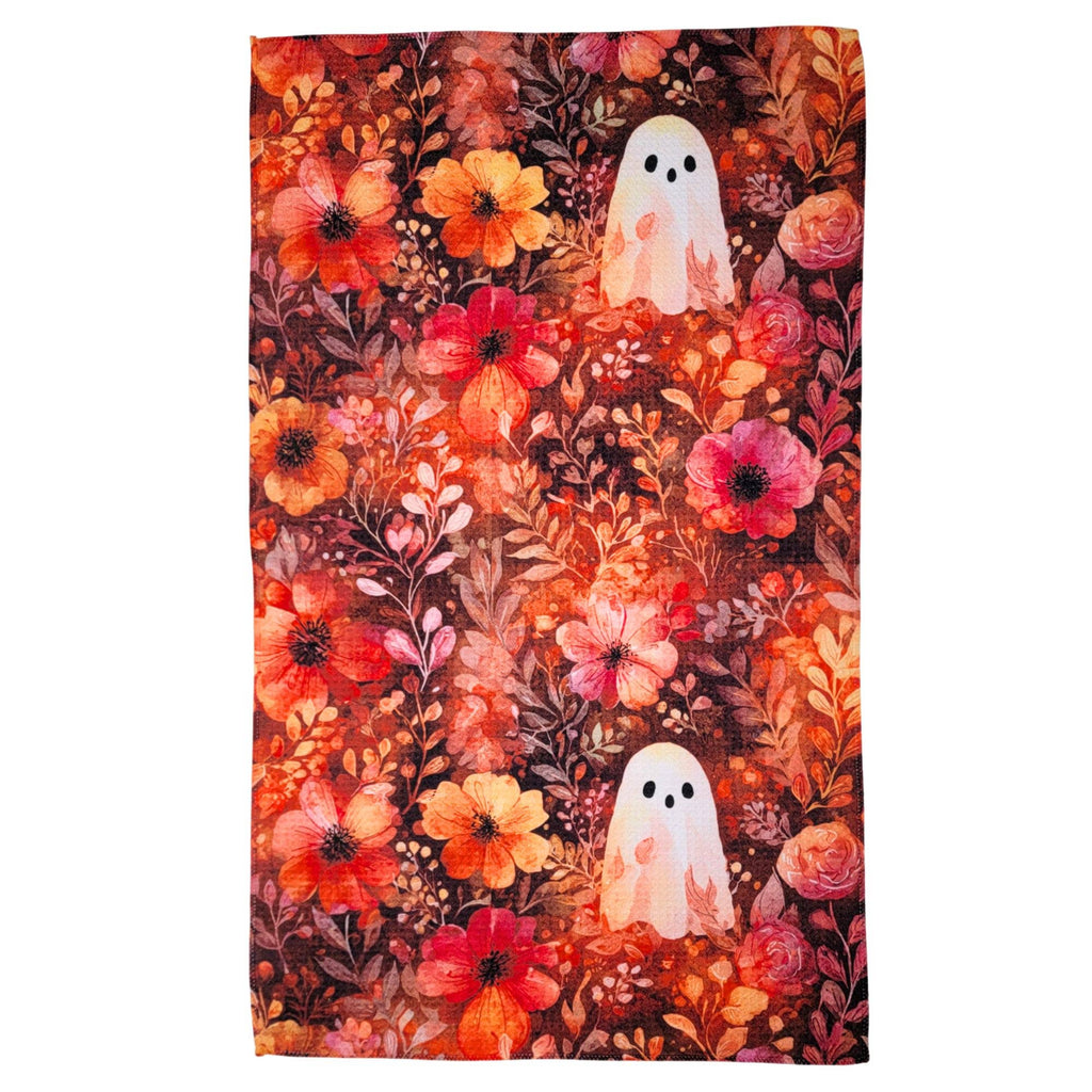 Halloween Flower Garden Waffle Kitchen Towel