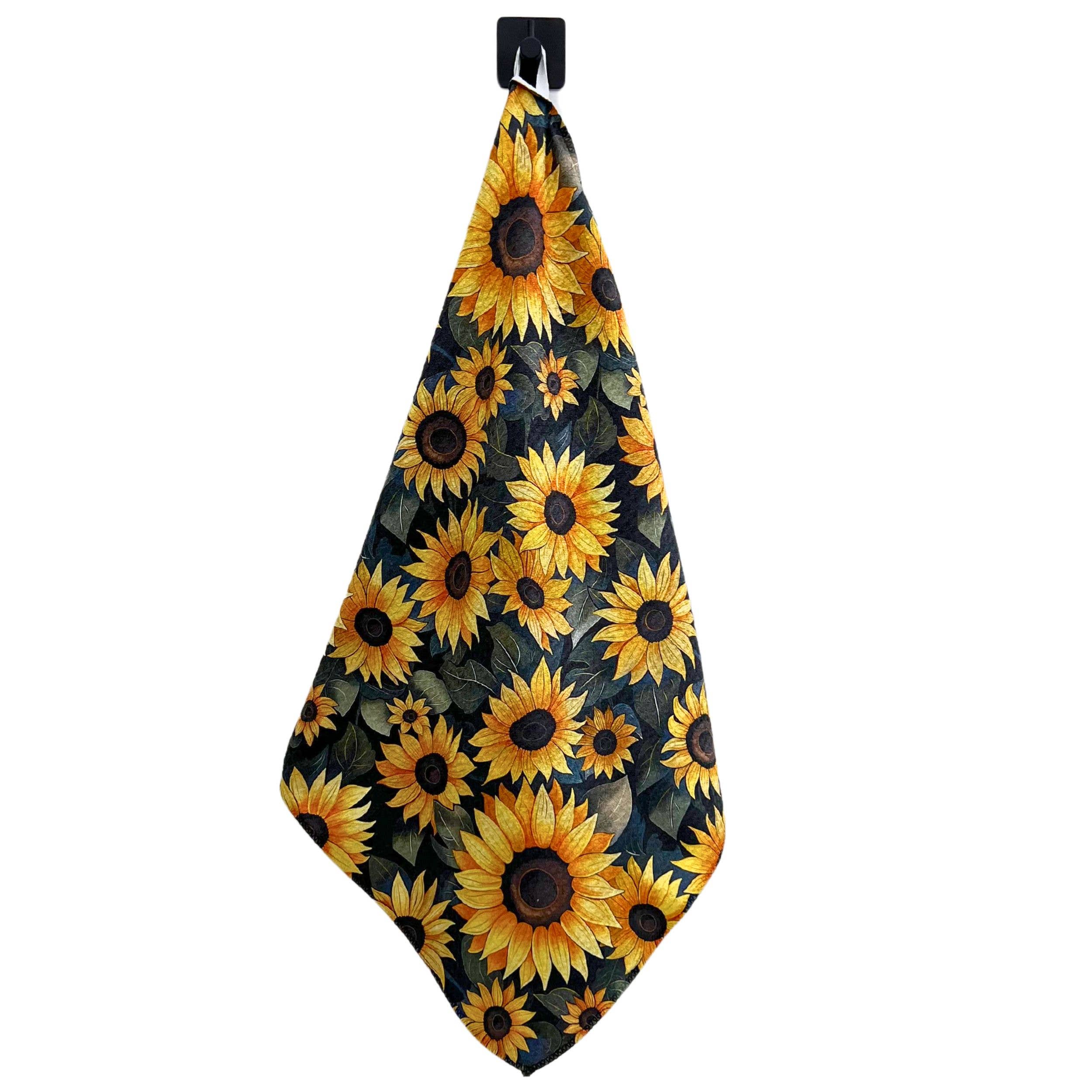 Fall Sunflower Tea Towel With Hanging Loop
