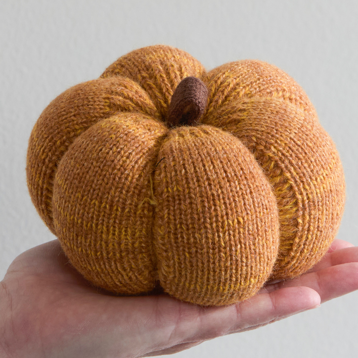 Artisan Handcrafted Cozy Pumpkins—Variegated Knit Yarn Colors