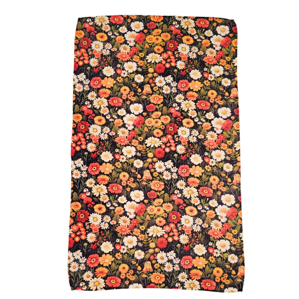 Scattered Flowers Waffle Kitchen Tea Towel