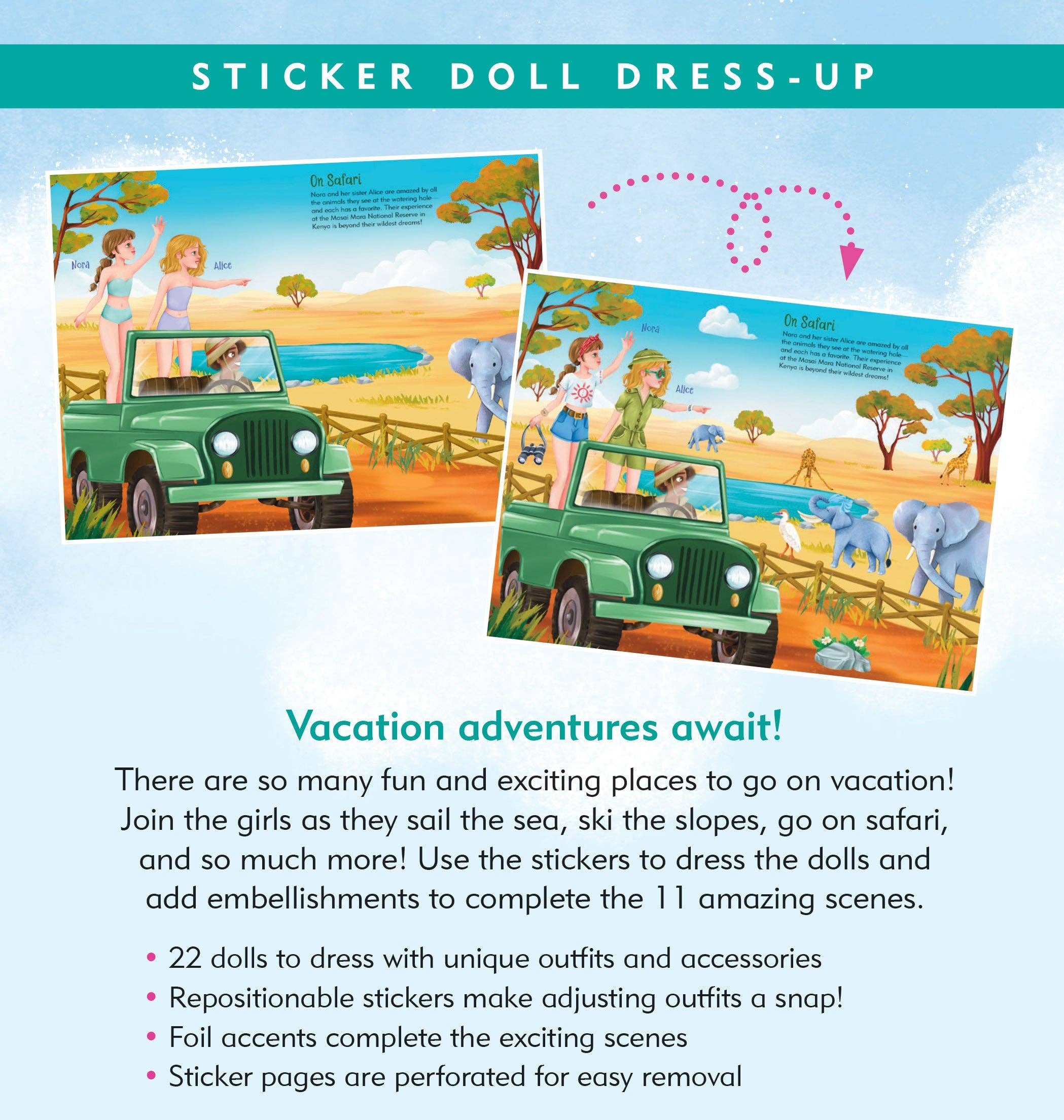 Vacation Sticker Doll Dress-Up Book