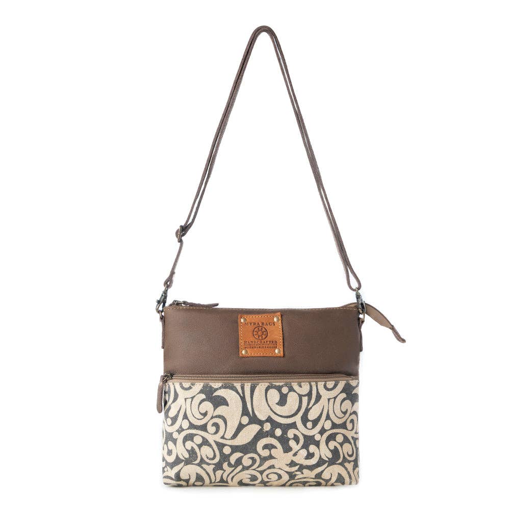 Wildprint Trail Upcycled Canvas Crossbody Bag - Ivory