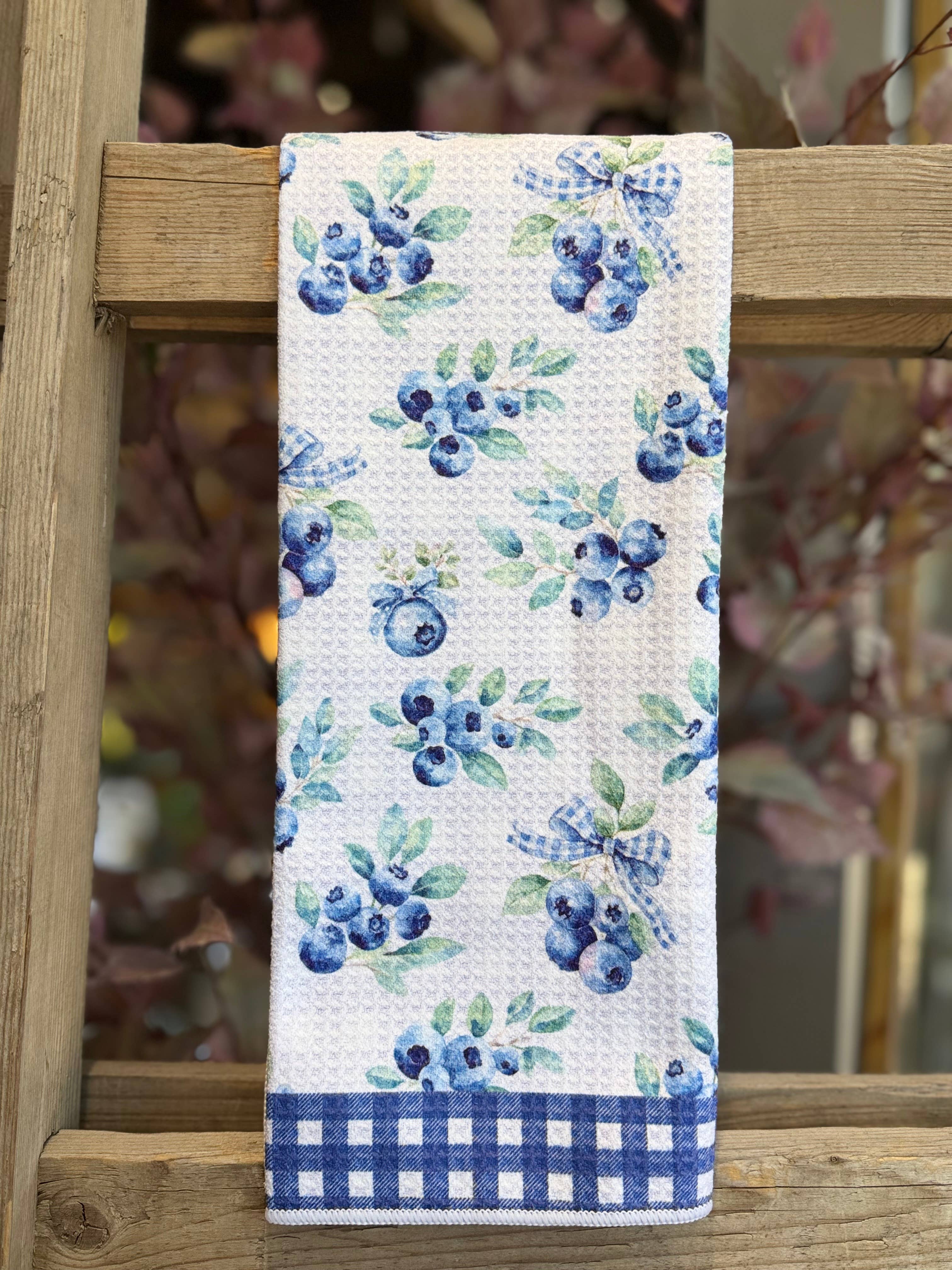 Blueberries Double-Sided Tea Towel - Recycled Microfiber