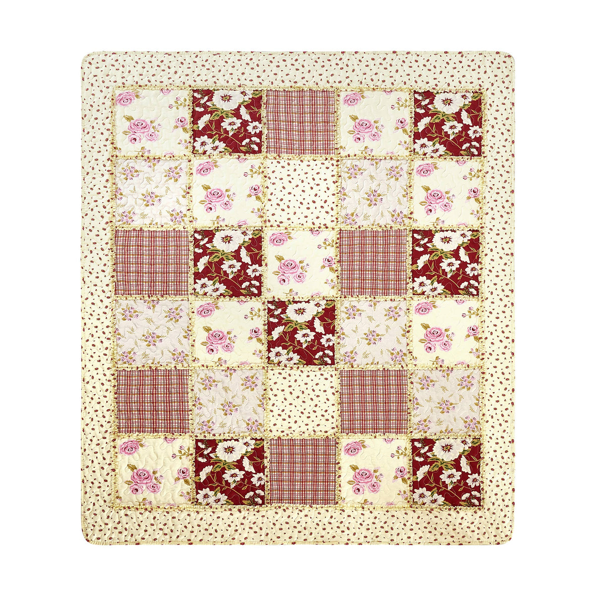 Kensington Floral Quilted Throw Blanket