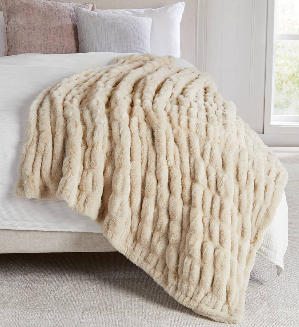 Luxury Heavyweight Ruched Throw Blankets 50" x 60"