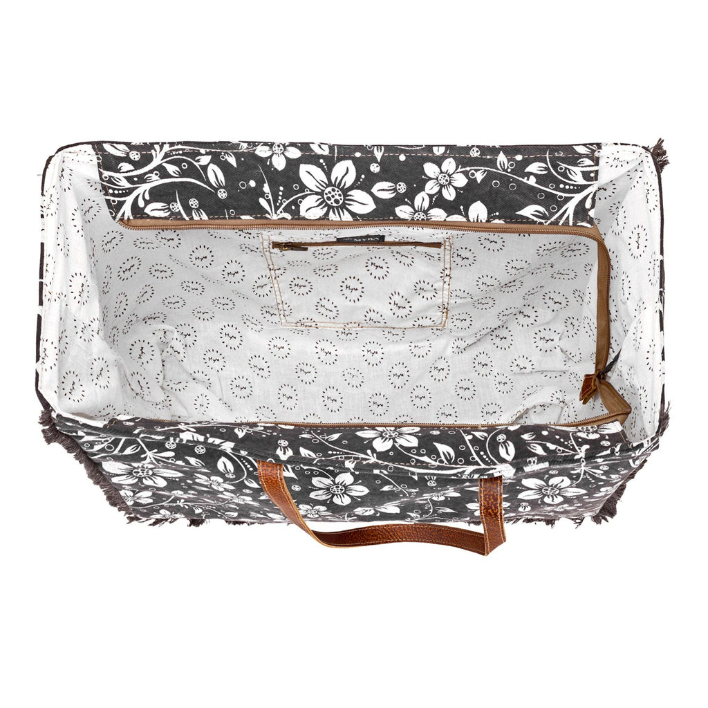 Chalky Weekender Bag - Charcoal with Floral Print