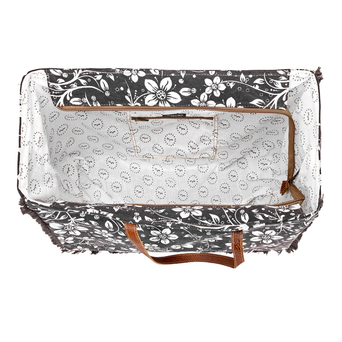 Chalky Weekender Bag - Charcoal with Floral Print