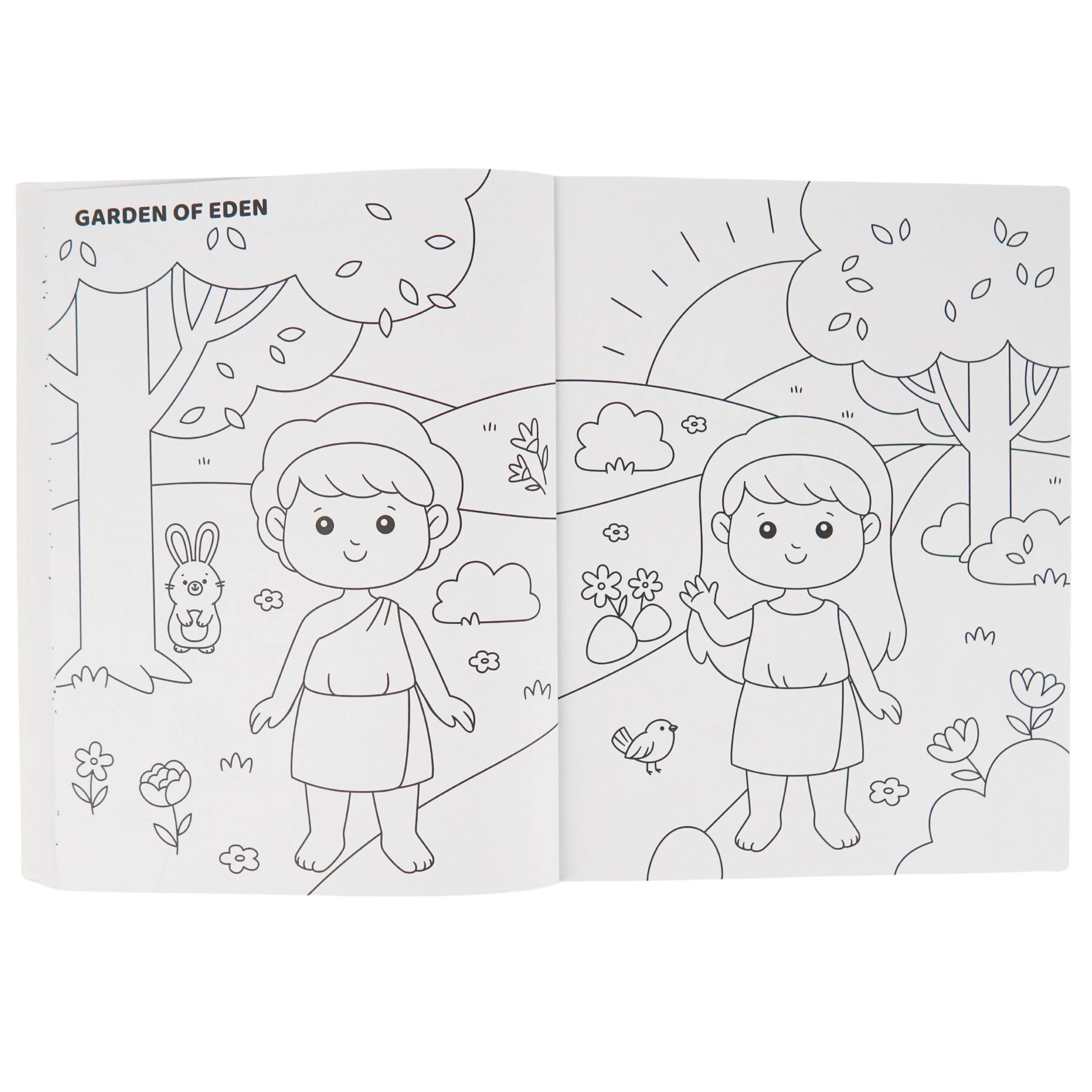 Bible Coloring Book with Stickers for Kids