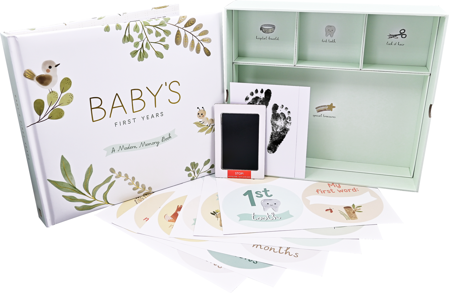Baby's First Years: A Modern Memory Book with Keepsake Box