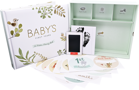 Baby's First Years: A Modern Memory Book with Keepsake Box