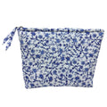 Blue Floral Vine Quilted Cosmetic Bag
