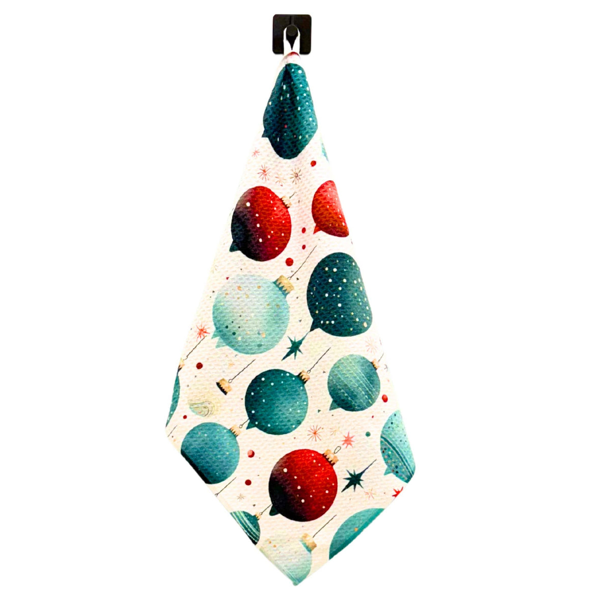 Holiday Ornament Pattern Tea Towel