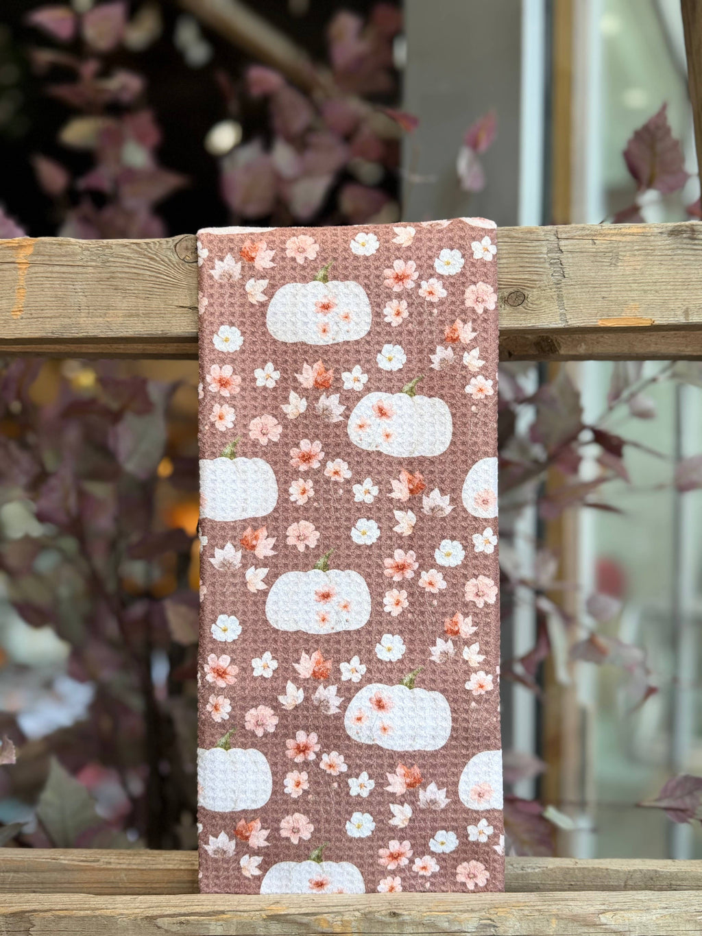 Prairie Pumpkins Double-Sided Tea Towel