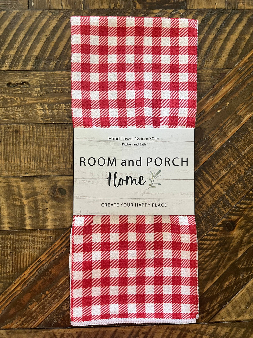 Strawberry Red Gingham Double-Sided Tea Towel - Recycled Microfiber