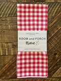Strawberry Red Gingham Double-Sided Tea Towel - Recycled Microfiber
