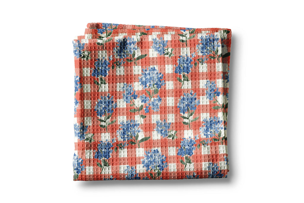 4th of July Kitchen Towel - Checkered Floral