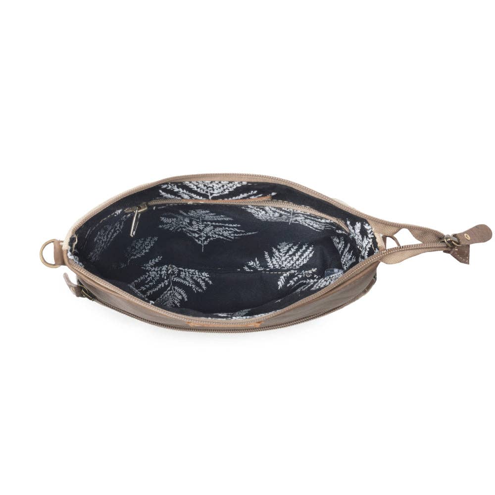 Wildprint Trail Upcycled Canvas Crossbody Bag - Ivory