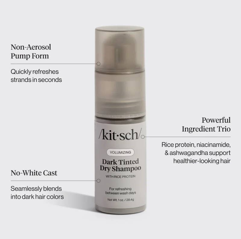 Volumizing Rice Protein Dry Shampoo - Dark Tinted 1 oz