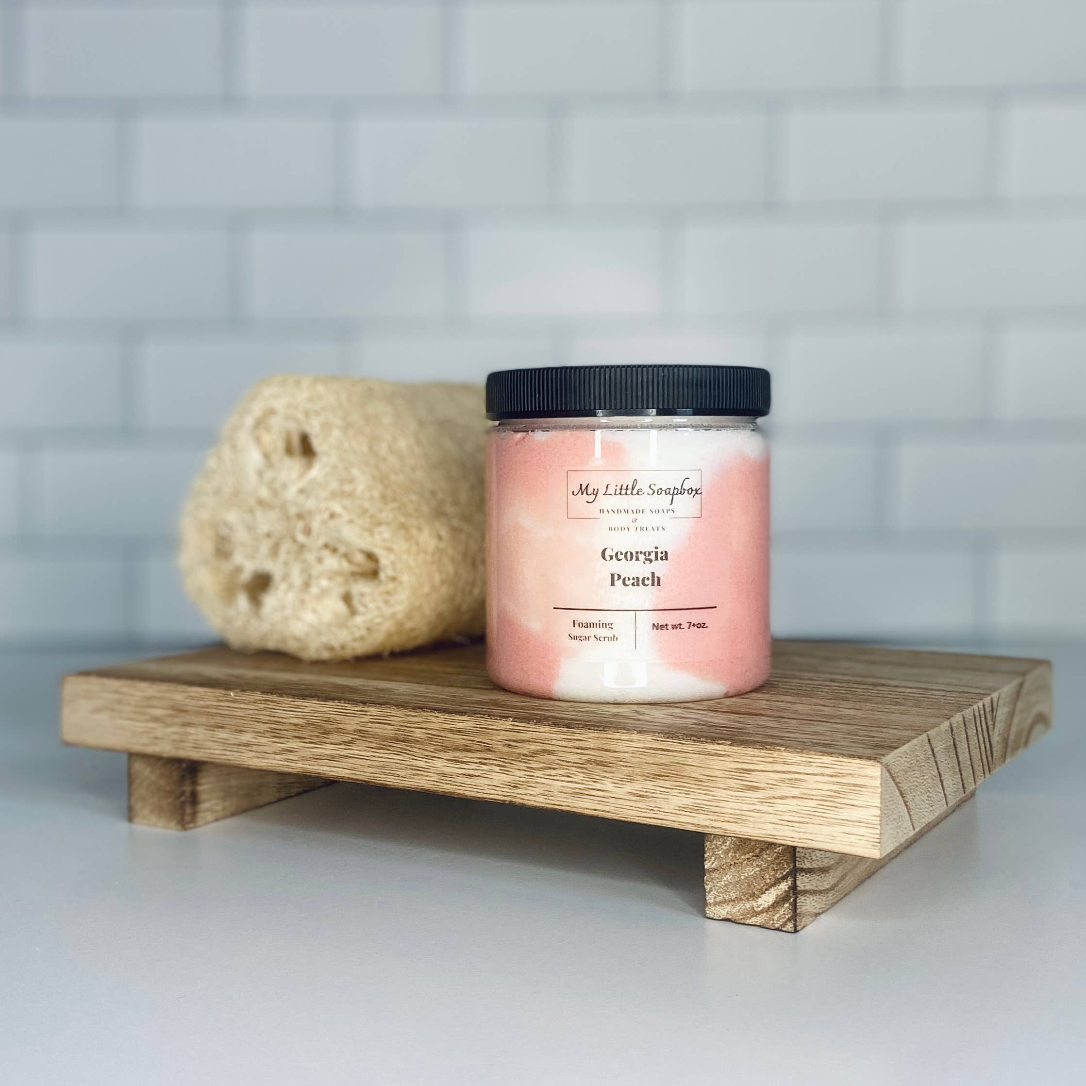 Georgia Peach Foaming Sugar Scrub: 8oz