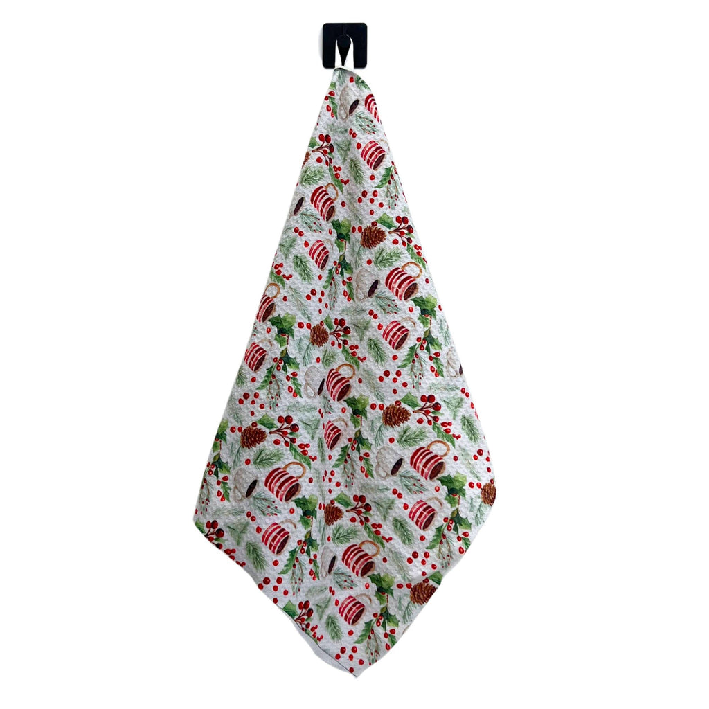 Coffee and Mistletoe Christmas Tea Towel