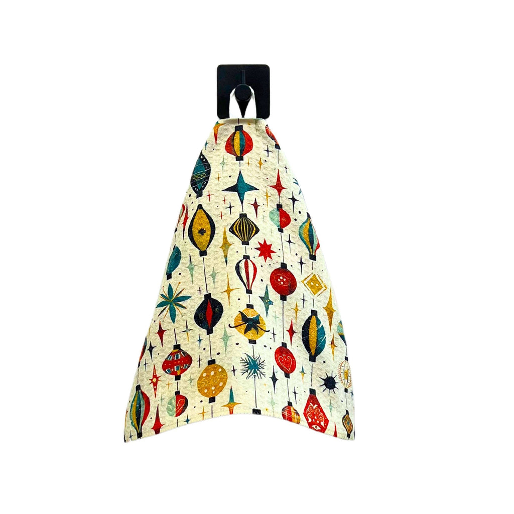 Holiday Ornaments Christmas Dishcloth
