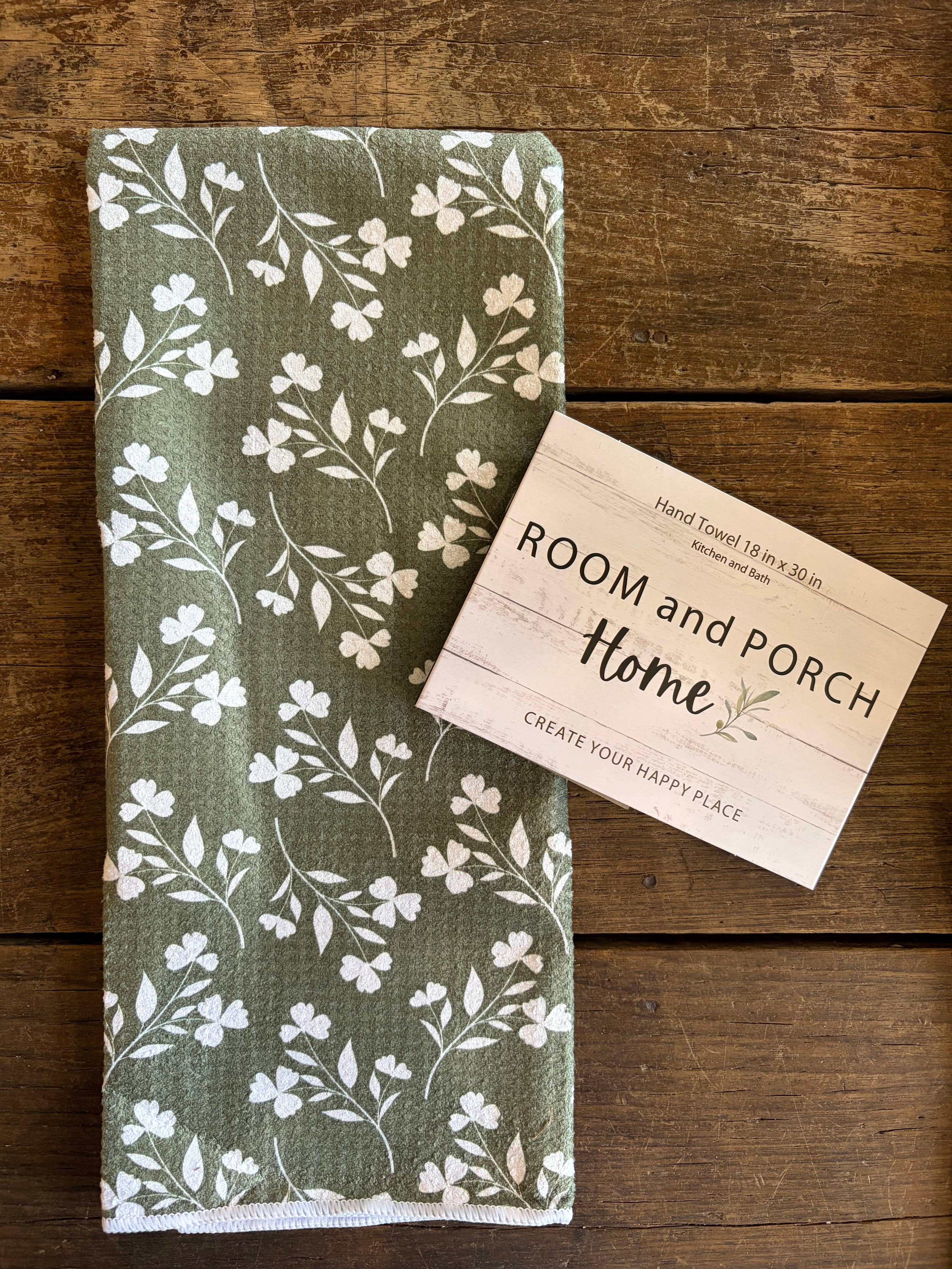 Meadow Olive Double-Sided Tea Towel - Recycled Microfiber