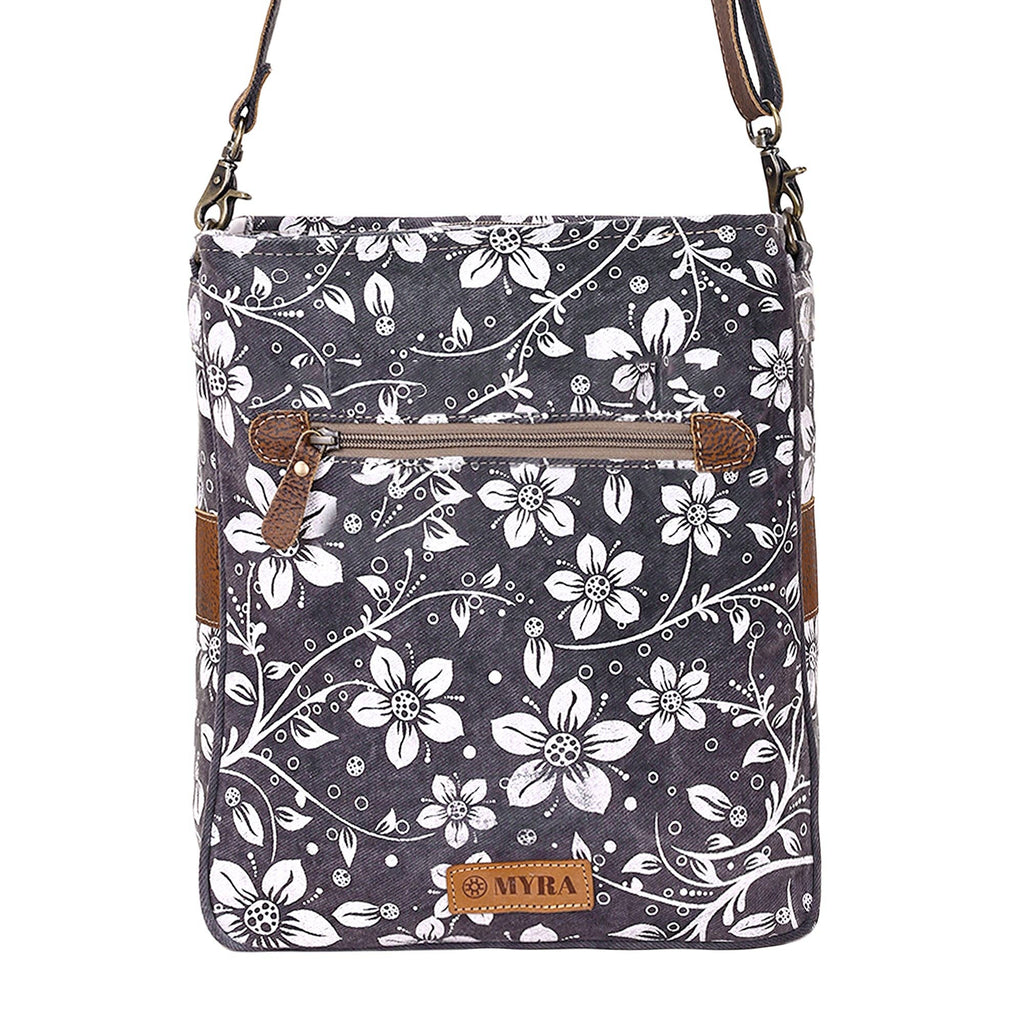 Blossom Print Shoulder Bag in Grey
