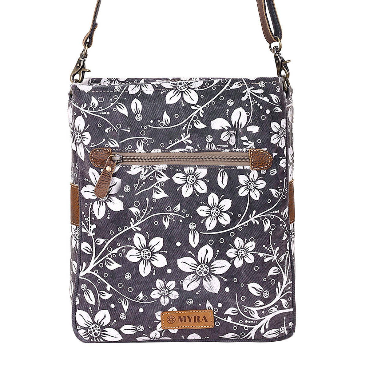 Blossom Print Shoulder Bag in Grey