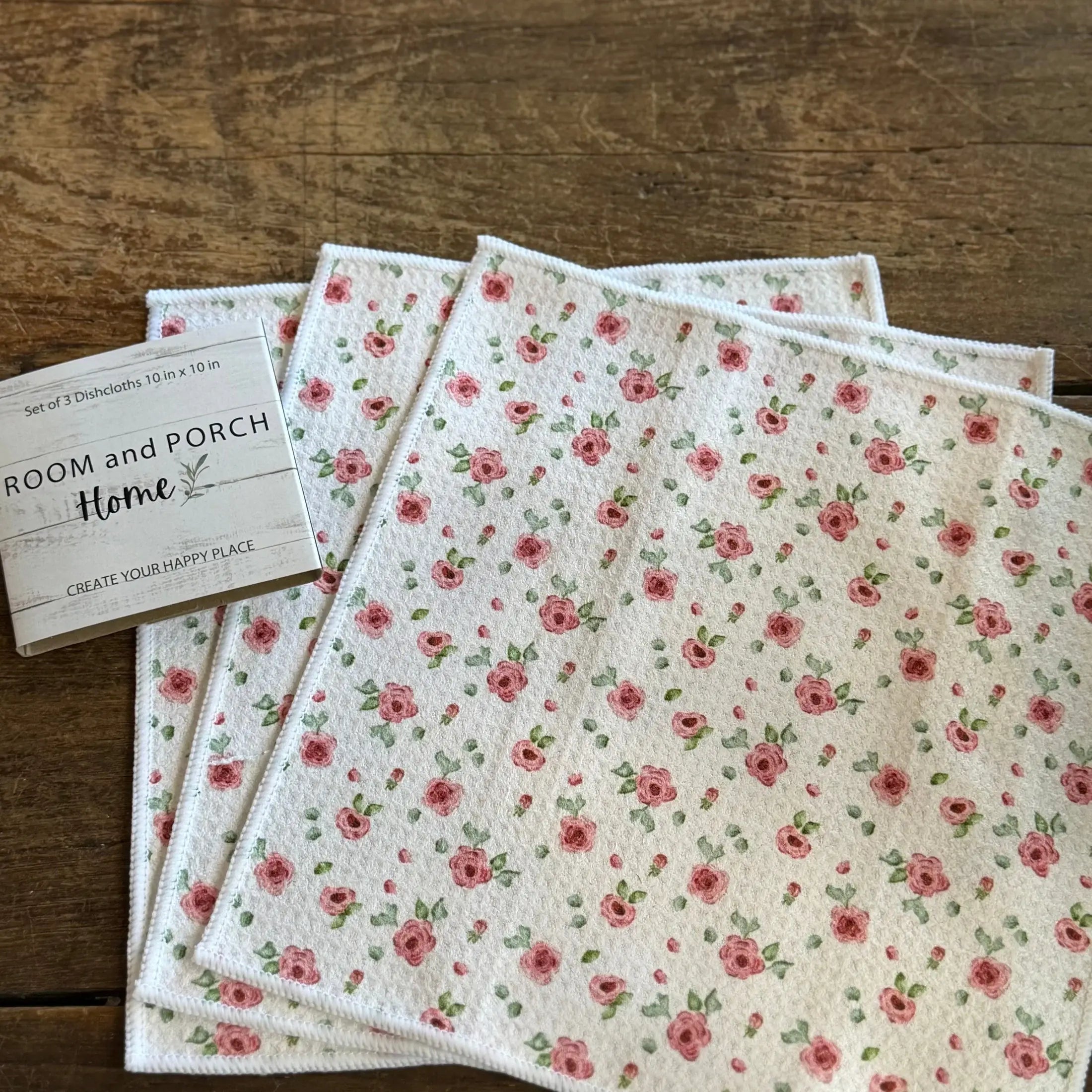 Rose Garden Double-Sided Dishcloth Set
