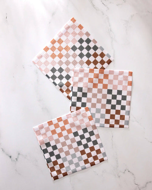 Autumn Checkers Dishcloth Set