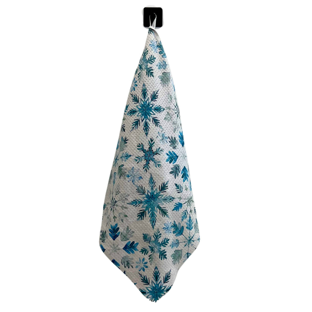 Faded Blue Snowflake Tea Towel