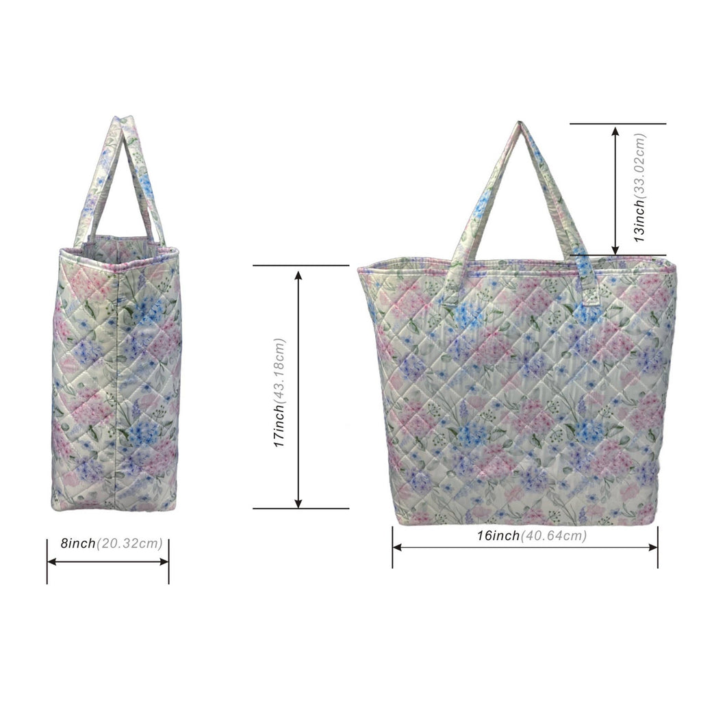 Royal Hydrangea Designer Quilted Tote Bag