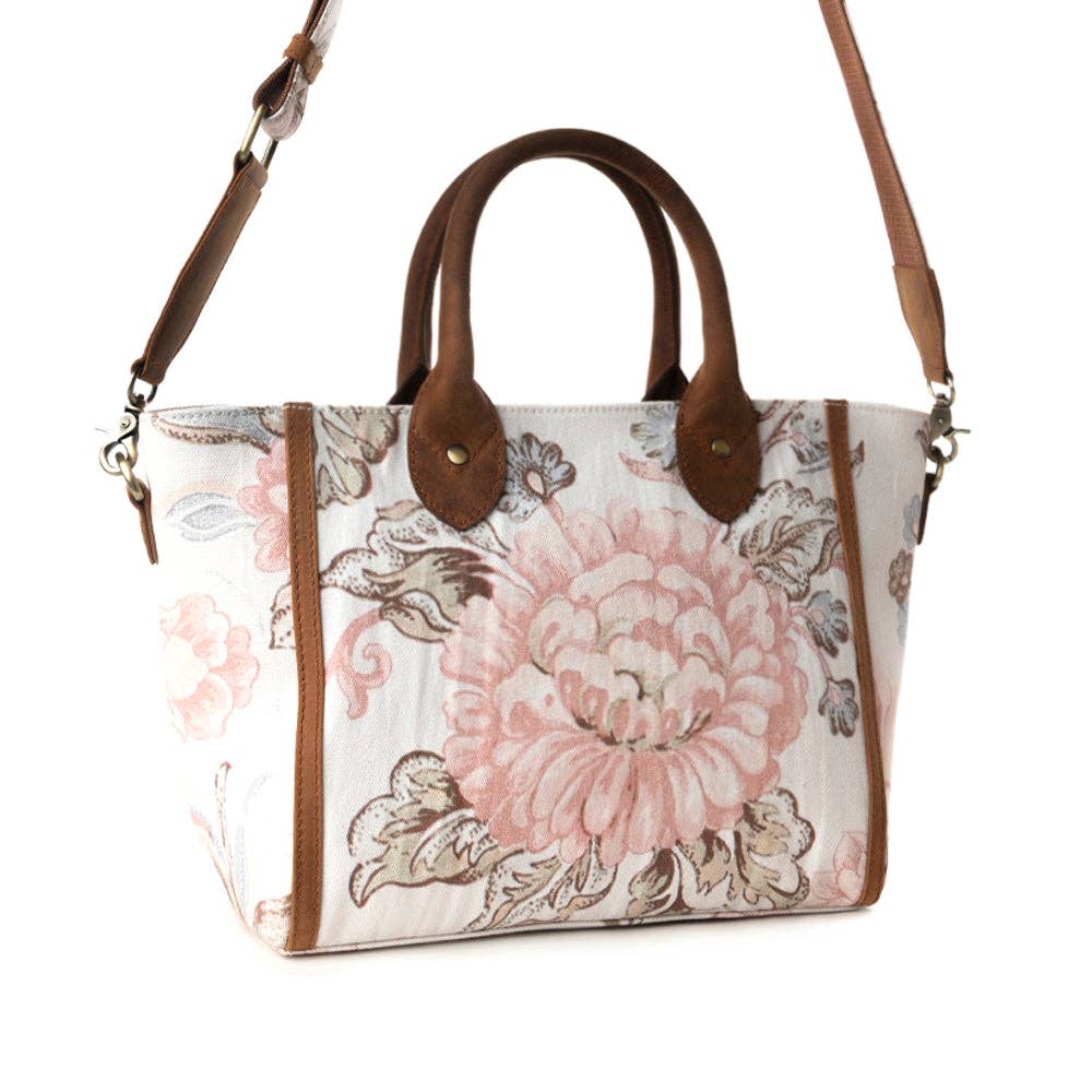 Myra Rosy Trails Crossbody Bag in Faded Plum