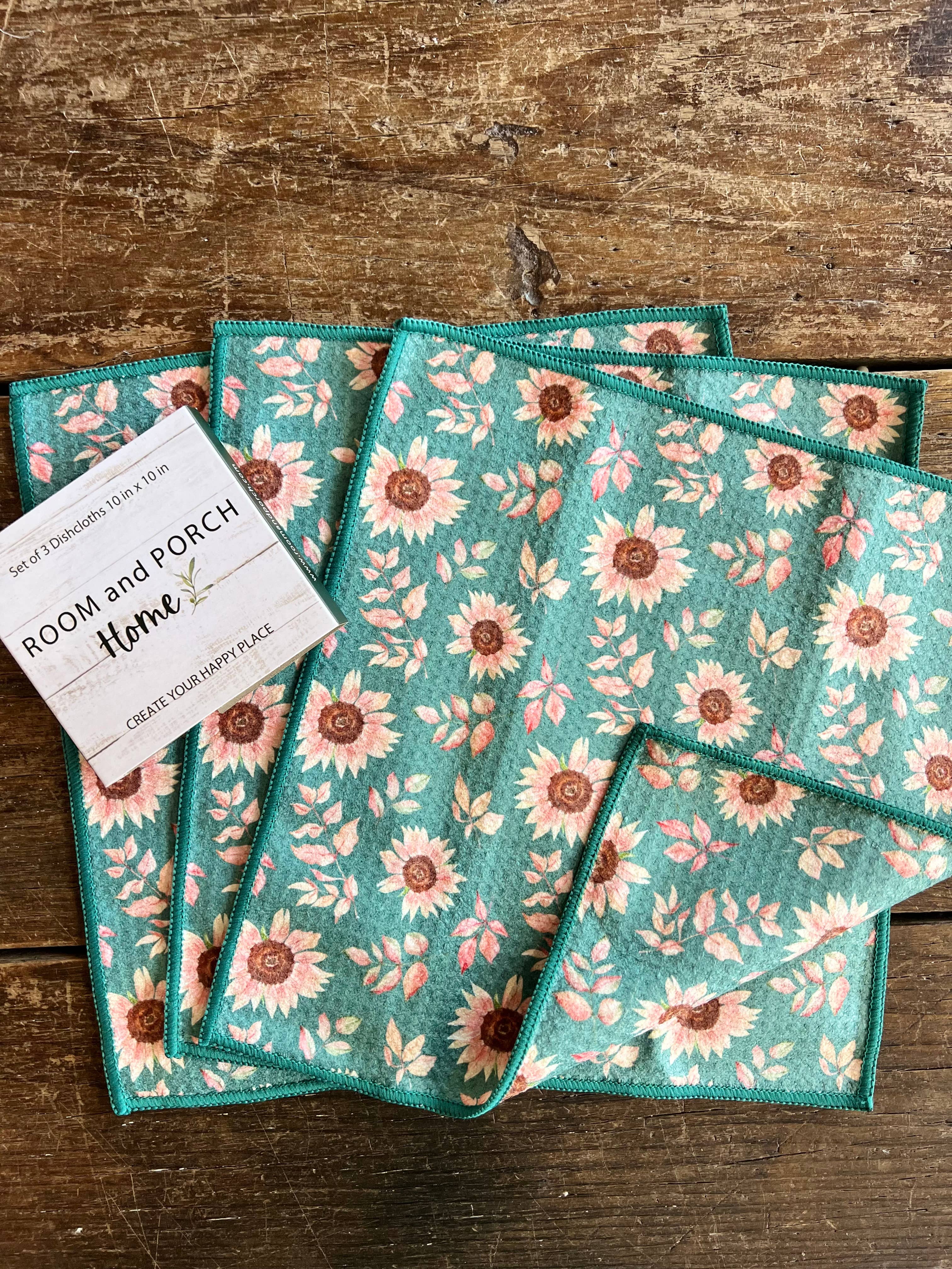 Jewel Sunflower Double-Sided Dishcloth Set