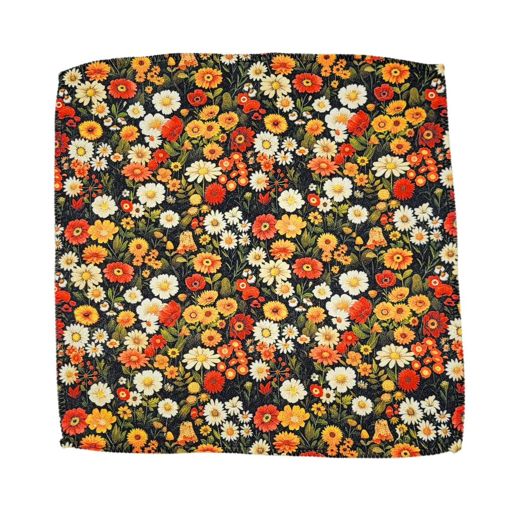 Fall Flower Bloom Waffle Kitchen Washcloth