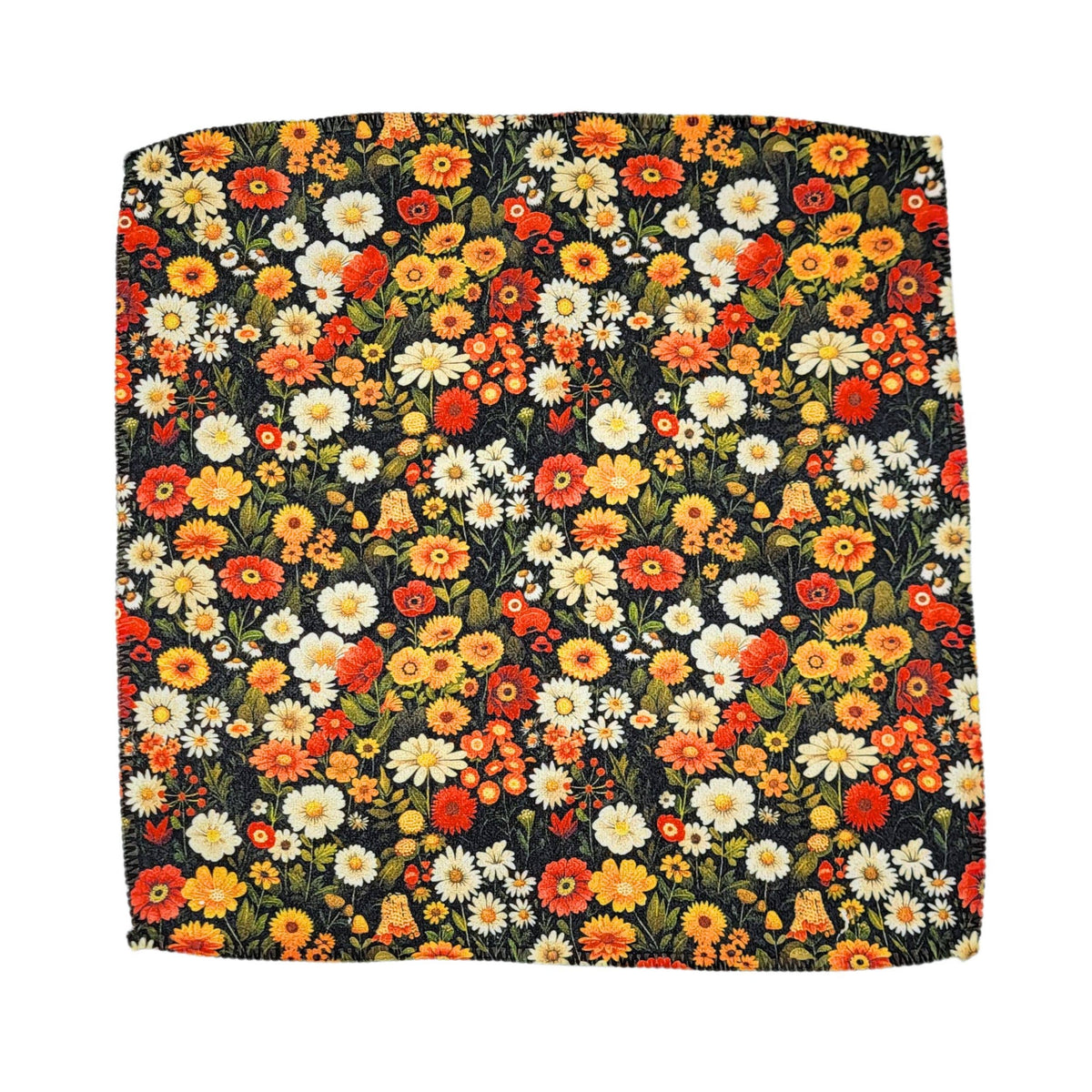 Fall Flower Bloom Waffle Kitchen Washcloth