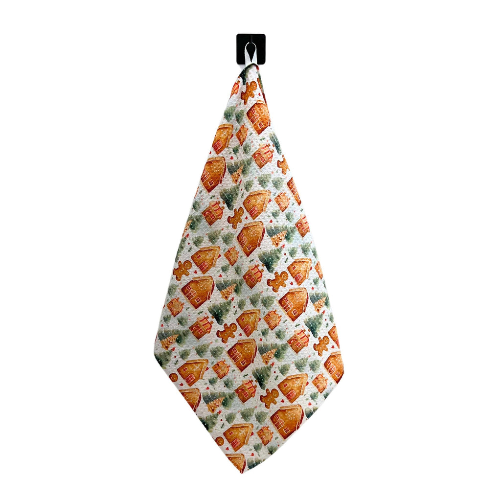 Gingerbread House With Tree Tea Towel