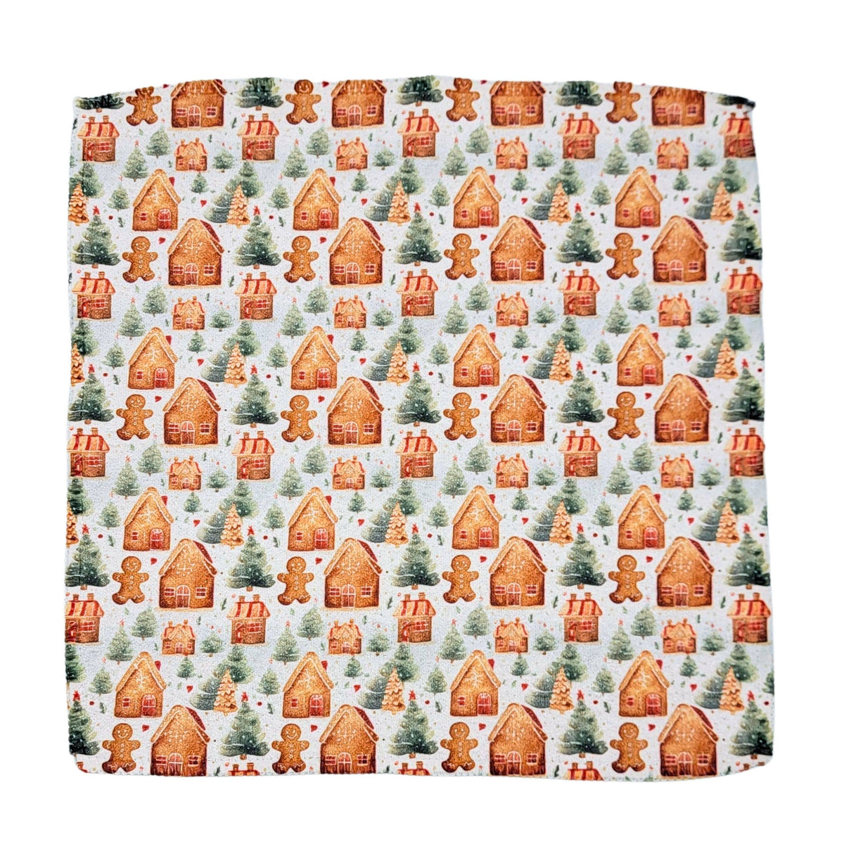 Gingerbread House With Tree Dishcloth