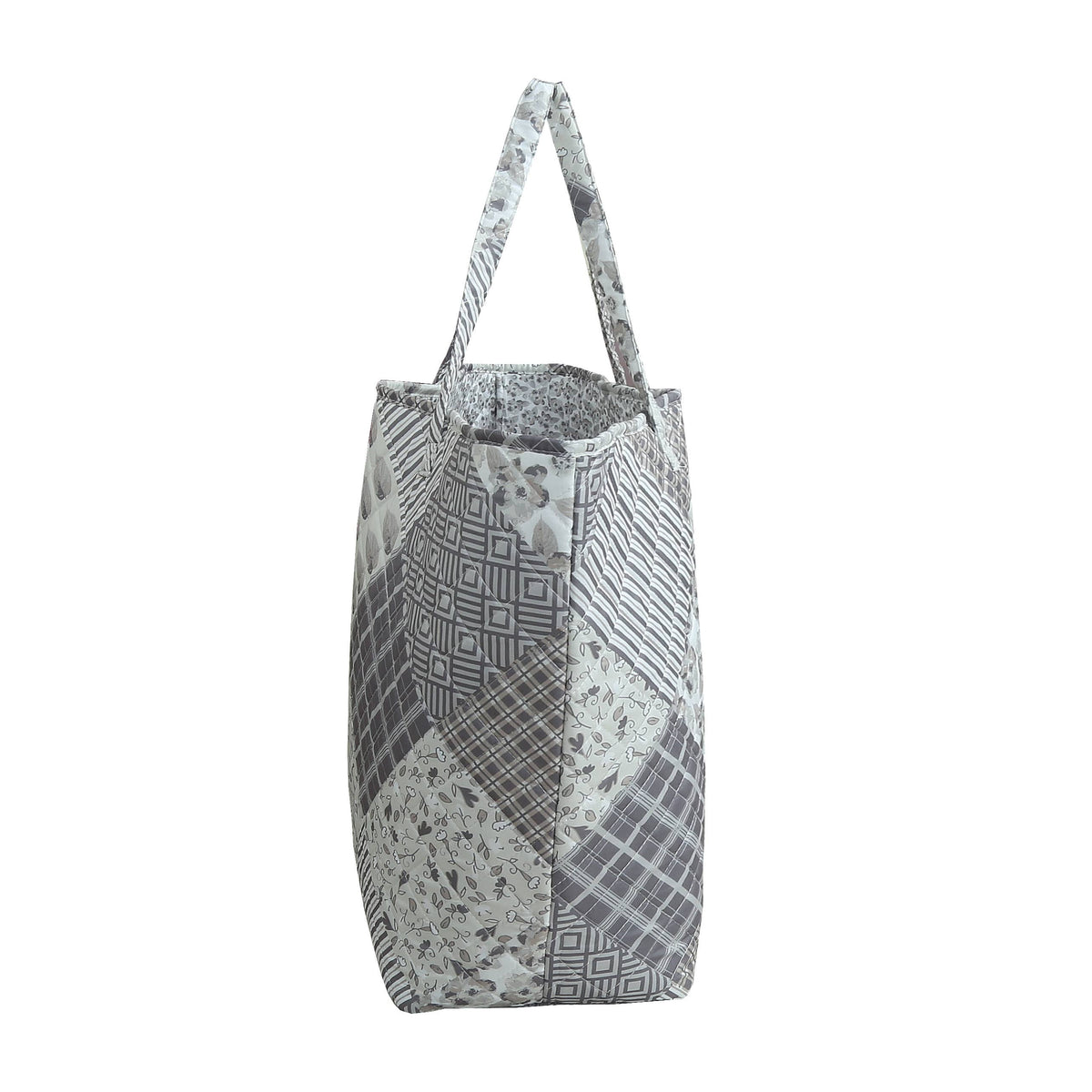 Grey Patchwork Designer Quilted Tote Bag