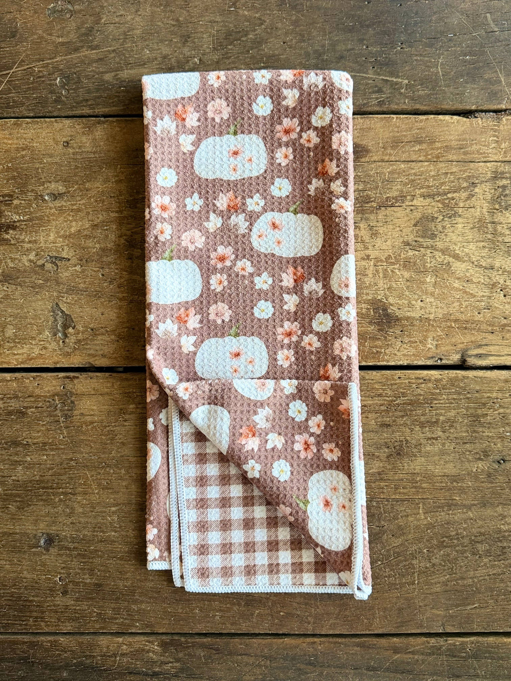 Prairie Pumpkins Double-Sided Tea Towel
