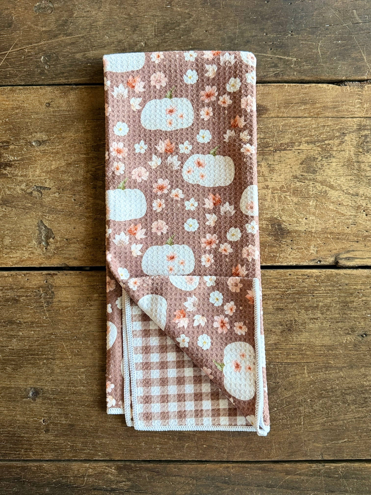 Prairie Pumpkins Double-Sided Tea Towel