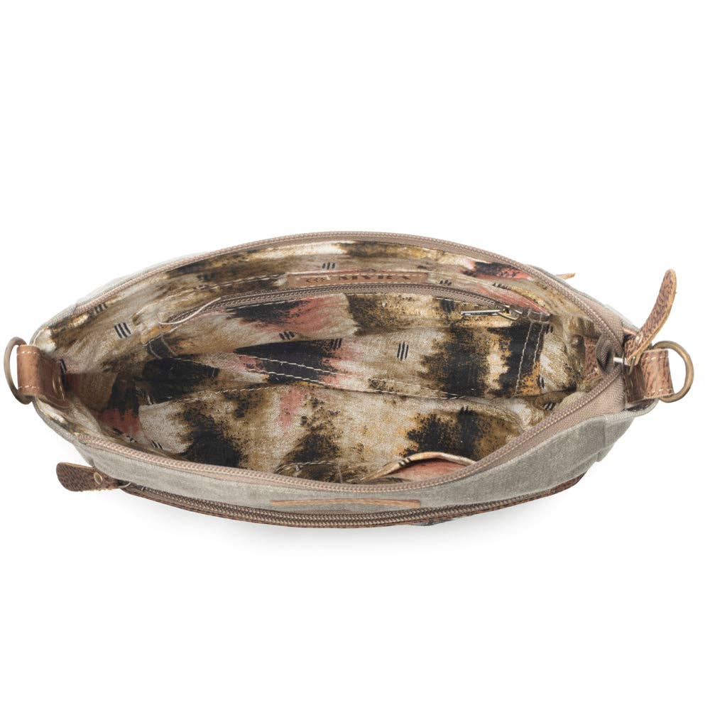 Damask Trail Vintage Crossbody Bag - Sage