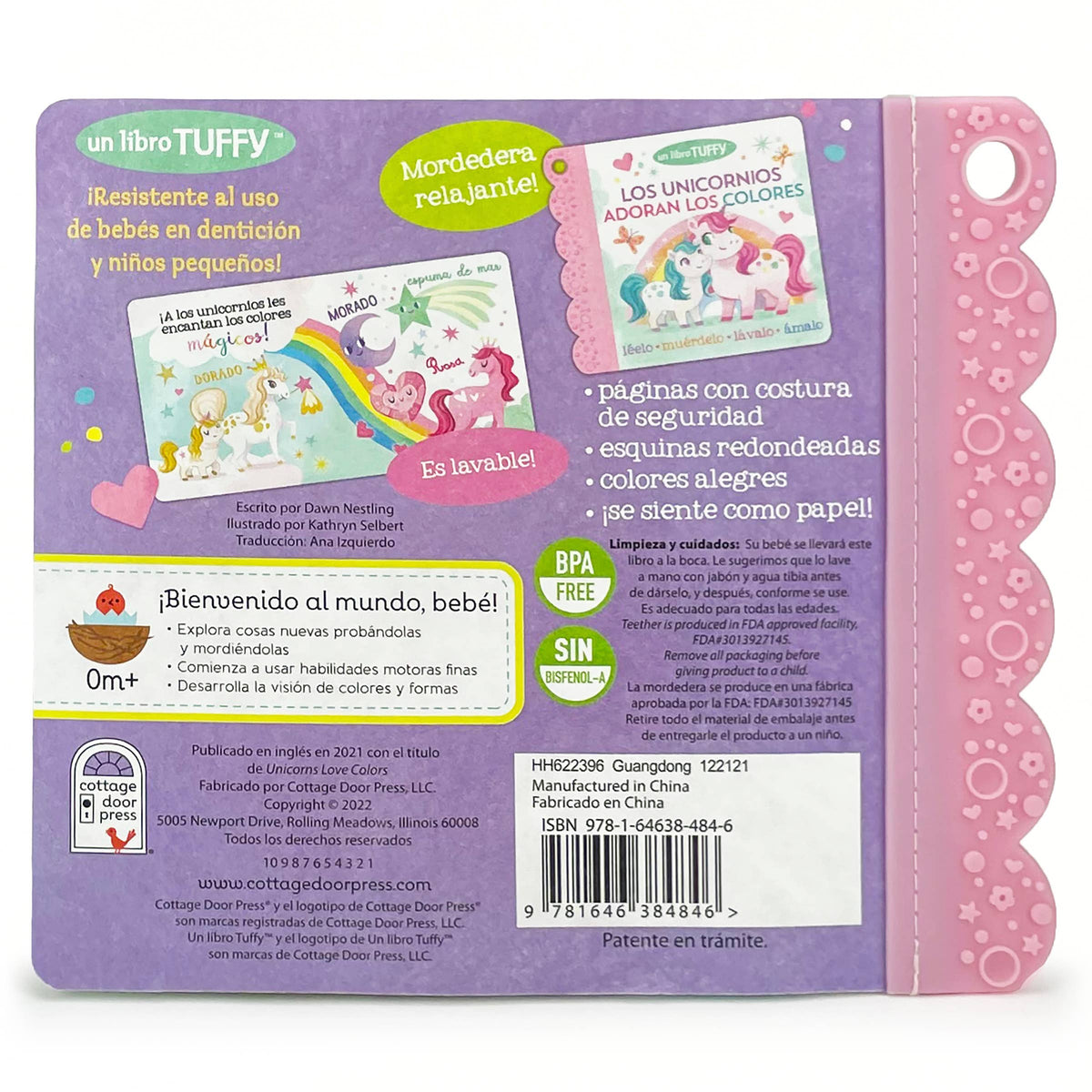 Unicorns Love Colors Tuffy Teether Book