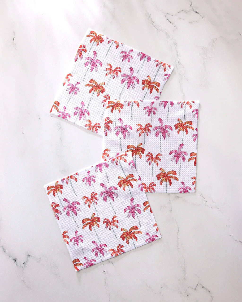 Pink Palms Dishcloth Set