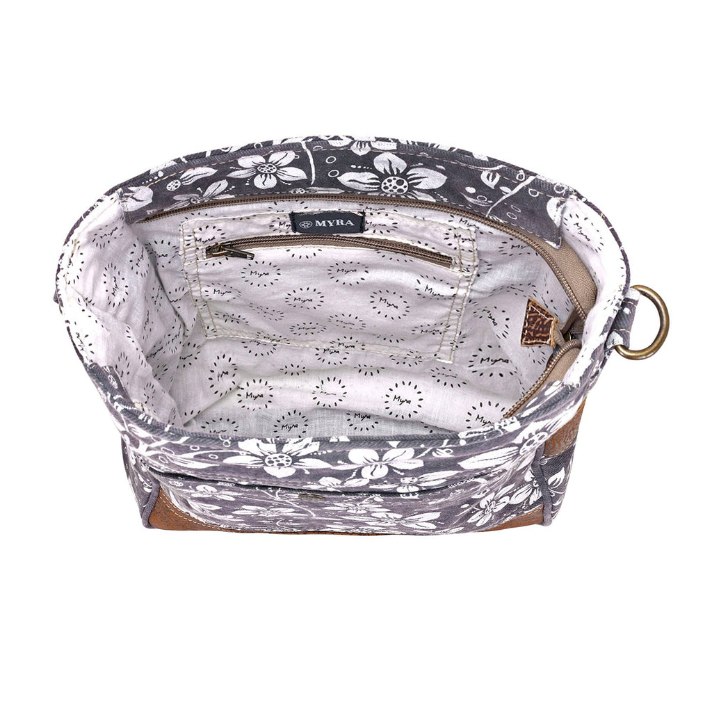 Blossom Print Shoulder Bag in Grey