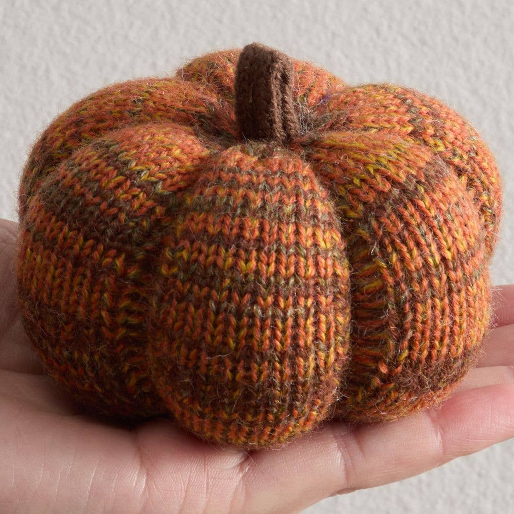 Artisan Handcrafted Cozy Pumpkins—Variegated Knit Yarn Colors