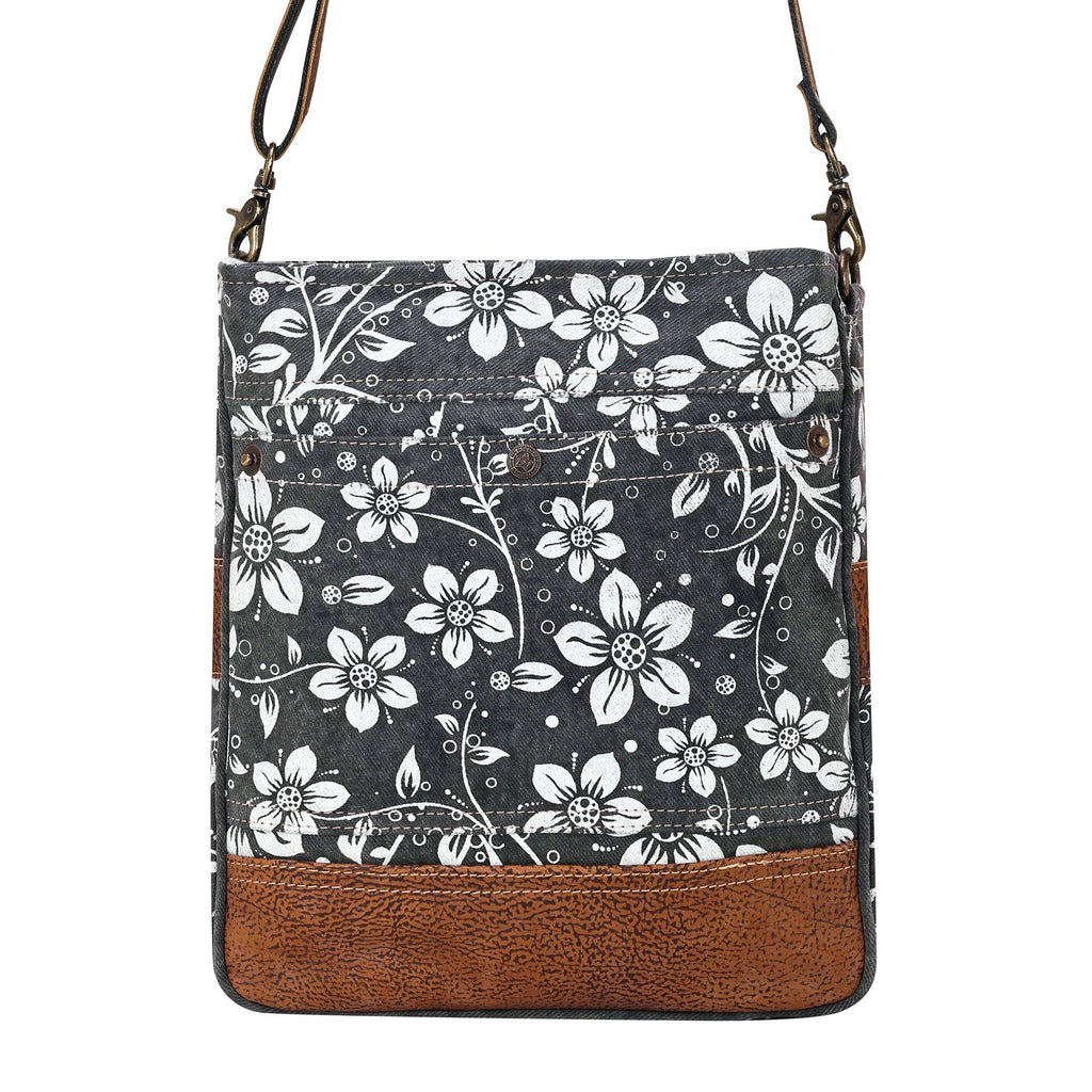Blossom Print Shoulder Bag in Grey