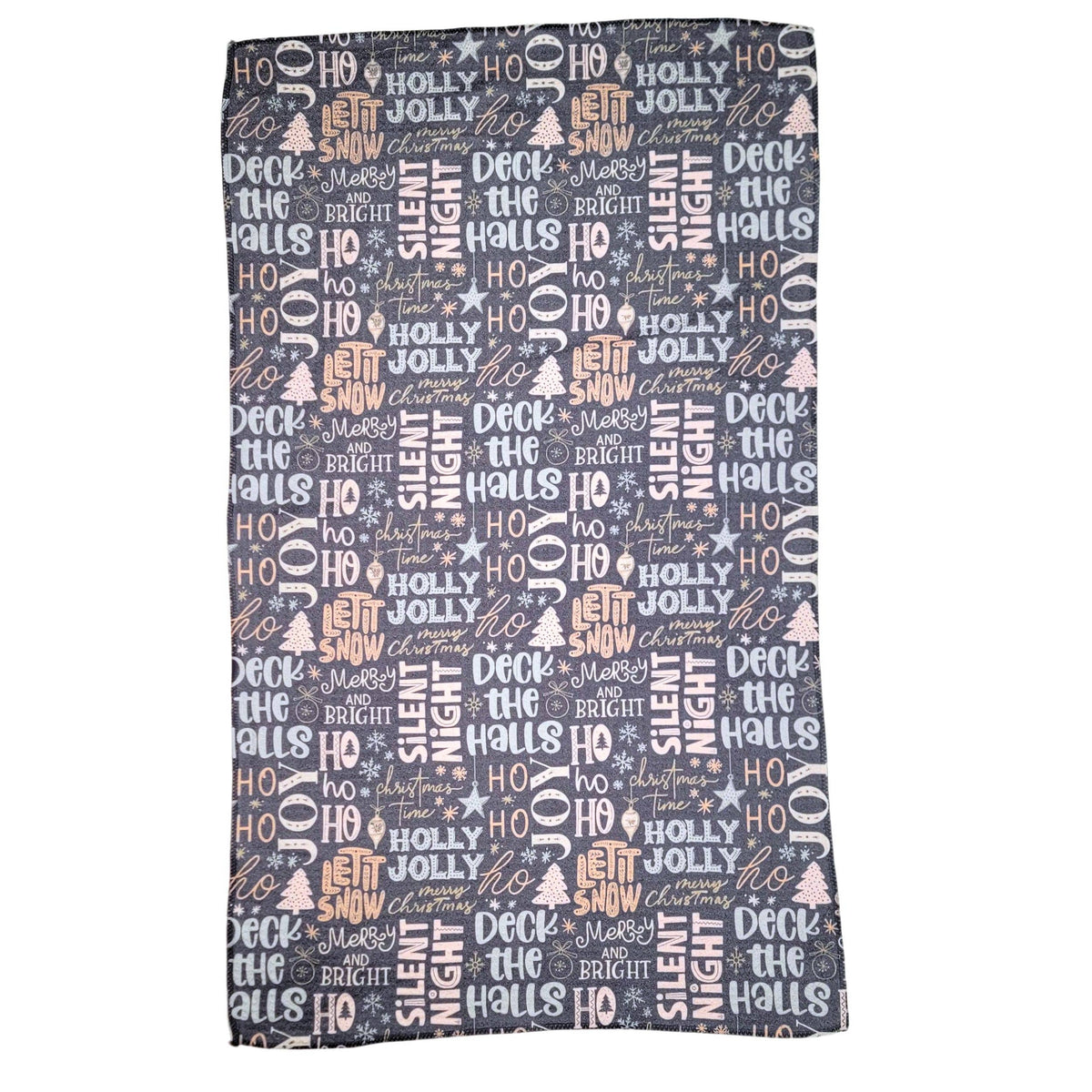 Christmas Carol Collage Holiday Tea Towel