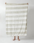 White Leopard Stripe Faux Fur Plush Throw Blanket